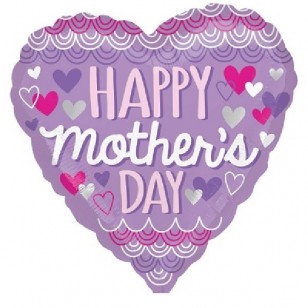 Happy Mother's Day Purple Scalloped Balloon